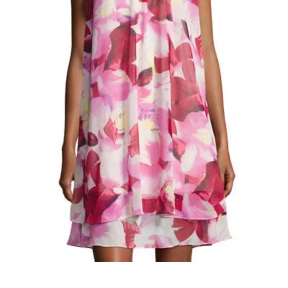 ✨💥⚡️ Eliza J. NEW Chiffon Pink & Cream Floral Print Halter Neck Dress - Picture 5 of 11